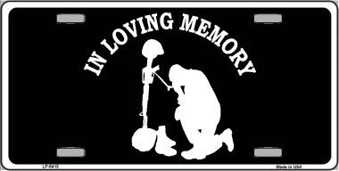 LP-5413 In Loving Memory Kneeling Novelty Metal License Plate