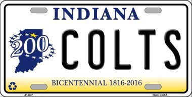 LP-5427 Colts Indiana State Background Novelty Metal License Plate
