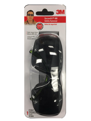 Picture of 3M SF400G-WV-6 Black & Green Safety Glasses