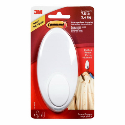 Picture of 3M Company 17019-ES White Clothes Hang Hook