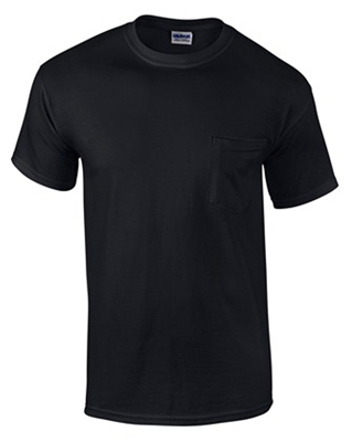 Picture of Gildan Usa Inc G205340BLK-XL Adult Short Sleeve Pocket Tee Shirt - Black- XL