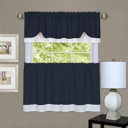 Picture of Achim Importing DRTV24NW12 Darcy Tier and Valance Set - Navy & White