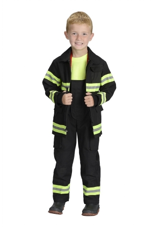 Picture of Aeromax FB-LA-23 Junior Fire Fighter Los Angeles Suit&#44; Age 2 to 3 Years - Black