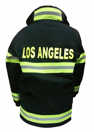 Picture of Aeromax FB-LA-46 Junior Fire Fighter Los Angeles Suit Age 4 to 6 Years - Black