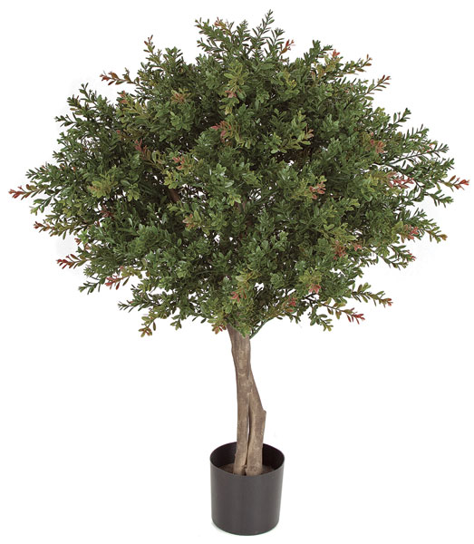 Picture of Autograph Foliages AUV-145220 33 in. WinterGreen Boxwod Topiary&#44; Green & Red