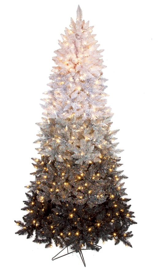 C-150404 7.5 ft. Ombre Tree, Black, White & Silver