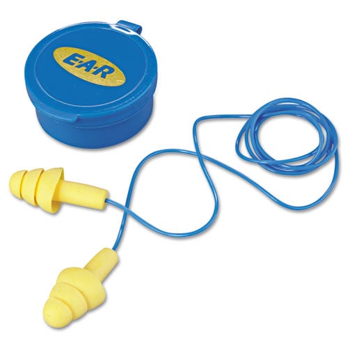 Picture of 3M-Commercial Tape Div 3404002 25NRR Ear Ultra Fit Multi-Use Earplugs - Yellow & Blue