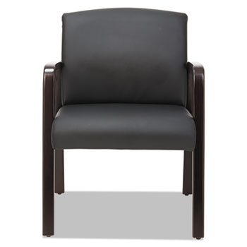 Alera RL4319E Reception Lounge Series Guest Chair, Espresso & Black Leather