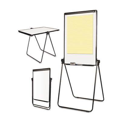 Picture of Bi-Silque Visual Communication Products EA14000583MV Folds-to-a-Table Melamine Easel&#44; 28.5 x 37.5 in.&#44; White