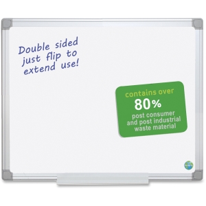 Picture of Bi-Silque Visual Communication Products MA0300790 Earth Easy-Clean Dry Erase Board- White & Silver- 24 x 36 in.