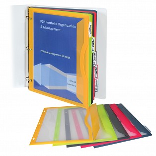 C-Line Products 06650 Binder Pocket With Write-On Index Tabs, Assorted