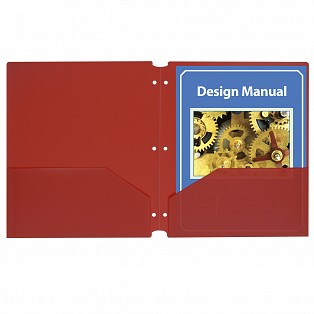 Picture of C-Line Products 32934 Two-Pocket Heavyweight Poly Portfolio Folder- Red - Box - 25