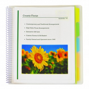 C-Line Products  10 Pocket Spiral Bound Poly Portfolio With Write-On Tabs