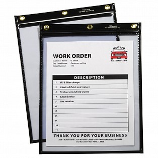C-Line Products 50912 Heavy-Duty Super Heavyweight Plus Shop Ticket Holders- Black