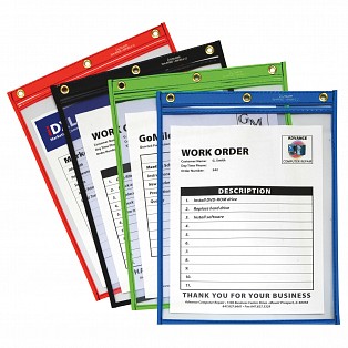 C-Line Products 50920 Heavy-Duty Super Heavyweight Plus Shop Ticket Holders- Assorted Color- Box - 20