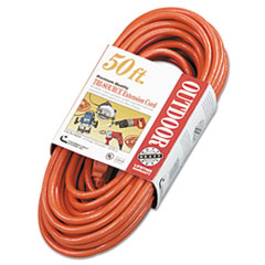 Coc 04218 50 ft. Vinyl Outdoor Extension Cord - Three-Outlets, Orange
