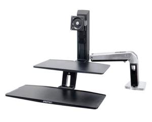 Picture of Ergotron 24391026 WorkFit-A Sit-Stand Workstation With Suspended Keyboard- Single HD- Black