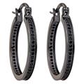 YGI GroupSHE112 Black Single Strand Micropave Hoop Earring with Cubic Zirconia YGI GroupSHE112 Black Single Strand Micropave Hoop Earring with Cubic Zirconia