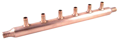 SharkBite 1/2 in. Crimp ports X 3/4 in. D Crimp Copper 6 Port Manifold