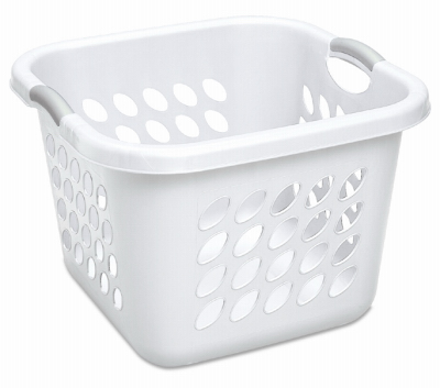 Sterilite 12178006 19 in. White & Gray Handles Ultra Square Laundry Basket