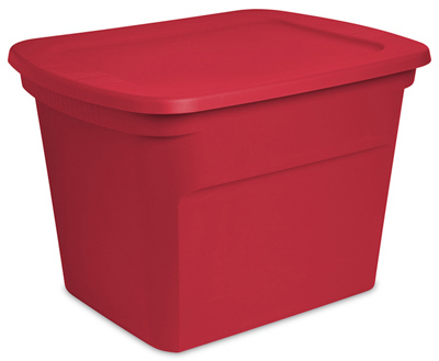 17316608 18 Gallon Holiday Storage Tote  Red