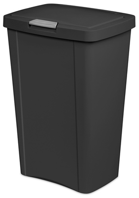 Picture of Sterilite 10459004 13GAL 49 ltr. Touch Top Wastebasket Can  Black