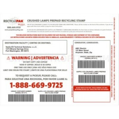 Picture of Veolia SUPPLY-276 Crushed Lamp Prepaid Stamp