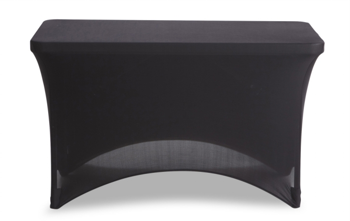 Black Stretch-Fabric Table Cover, Polyester & Spandex - 24 x 48 in.