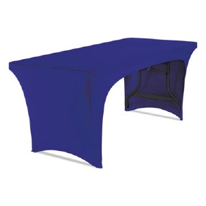 Blue Stretch-Fabric Table Cover- Polyester & Spandex - 30 x 72 in.