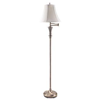 Picture of Luxo L9004 60 in. Brass Swing Arm Incandescent Floor Lamp - White