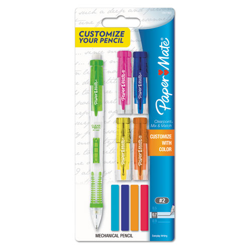 Picture of Papermate 1887960 0.7 mm. Clear point Mix & Match Mechanical Pencil - Assorted Color Tops