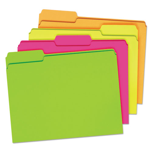 Picture of Pendaflex 40523 1 By 3 Cut Top Tab Glow File Folders - Letter- Assorted Color