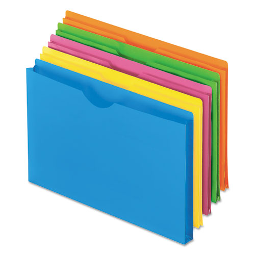 Picture of Pendaflex 50992 Polypropylene Glow Poly File Jacket - Letter- Assorted