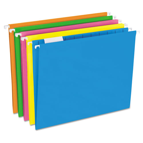 Picture of Pendaflex 81672 1 By 5 Tab Glow Hanging File Folders - Letter- Glow Assorted