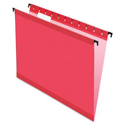 615215RED Poly Laminate Hanging Folders- Red - Letter Size
