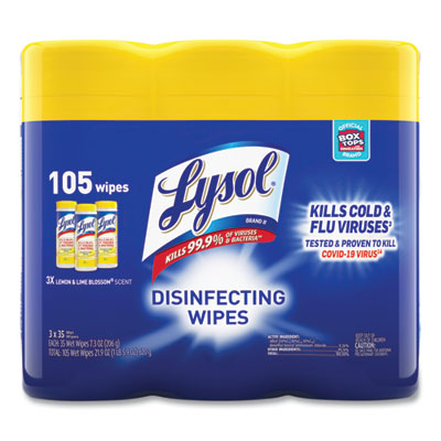 Reckitt Benckiser Professional  Disinfecting Wipes, 7 x 8, White, Lemon & Lime Blossom -  Reckitt Benckiser Group plc, RE33606