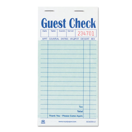 Picture of Rpp GC60002 3.5 x 6.7 in. Guest Check Book