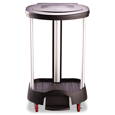 Rubbermaid Commercial Products Step-On Linen Hamper Plastic And Aluminum - Black