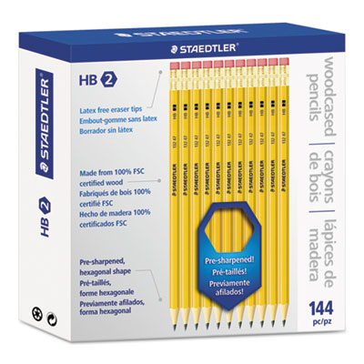 Picture of Staedtler 13247C144A6 Woodcase Pencil - Yellow