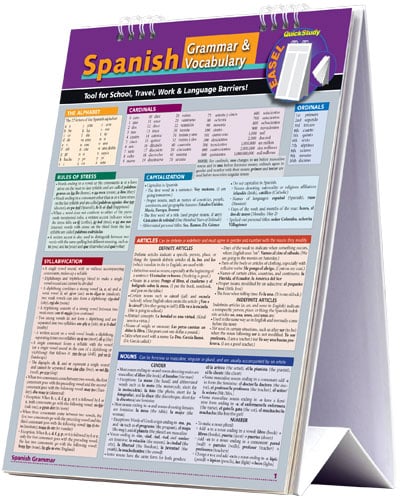 Picture of BarCharts 9781423225812 Spanish Quickstudy Easel