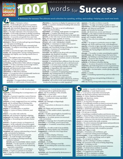 Picture of BarCharts 9781423218647 1001 Words For Success Quickstudy Easel