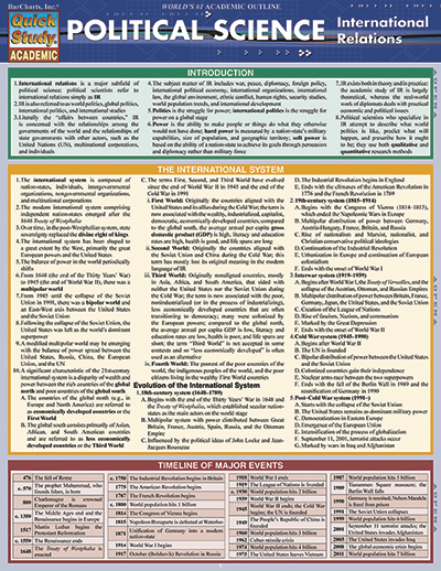 Picture of BarCharts 9781423218302 Political Science - International Relations Quickstudy Easel