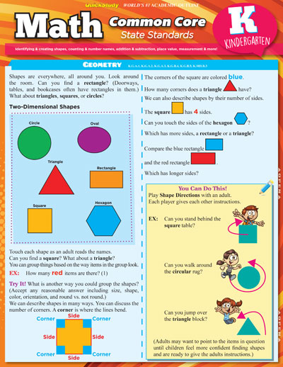 Picture of BarCharts 9781423225935 Math Common Core For Kindergarten Quickstudy Easel