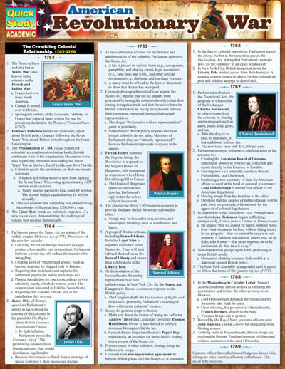 Picture of BarCharts 9781423224860 American Revolutionary War Quickstudy Easel