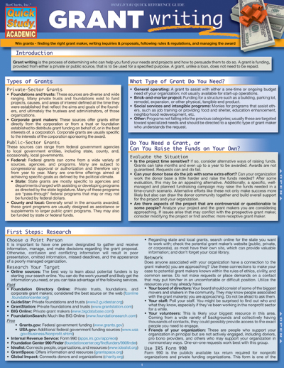 Picture of BarCharts 9781423218678 Grant Writing Quickstudy Easel