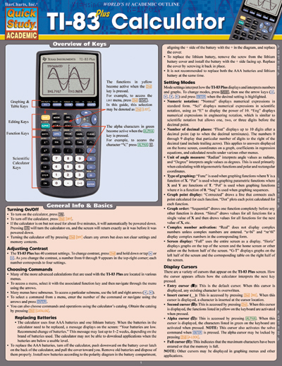 Picture of BarCharts 9781423216711 Ti-83 Plus Calculator Quickstudy Easel