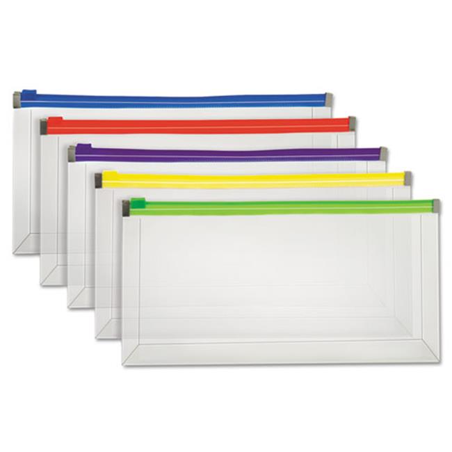 Pendaflex 85293 Open Side Poly Zip Envelope - Check- Assorted