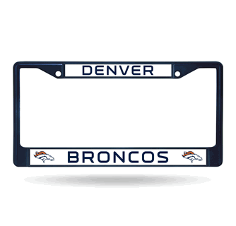 Denver Broncos License Plate Frame Metal Navy