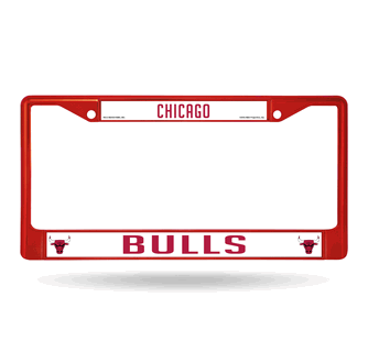 Chicago Bulls License Plate Frame Metal Red