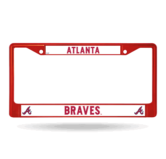 Picture of Atlanta Braves License Plate Frame Metal Red
